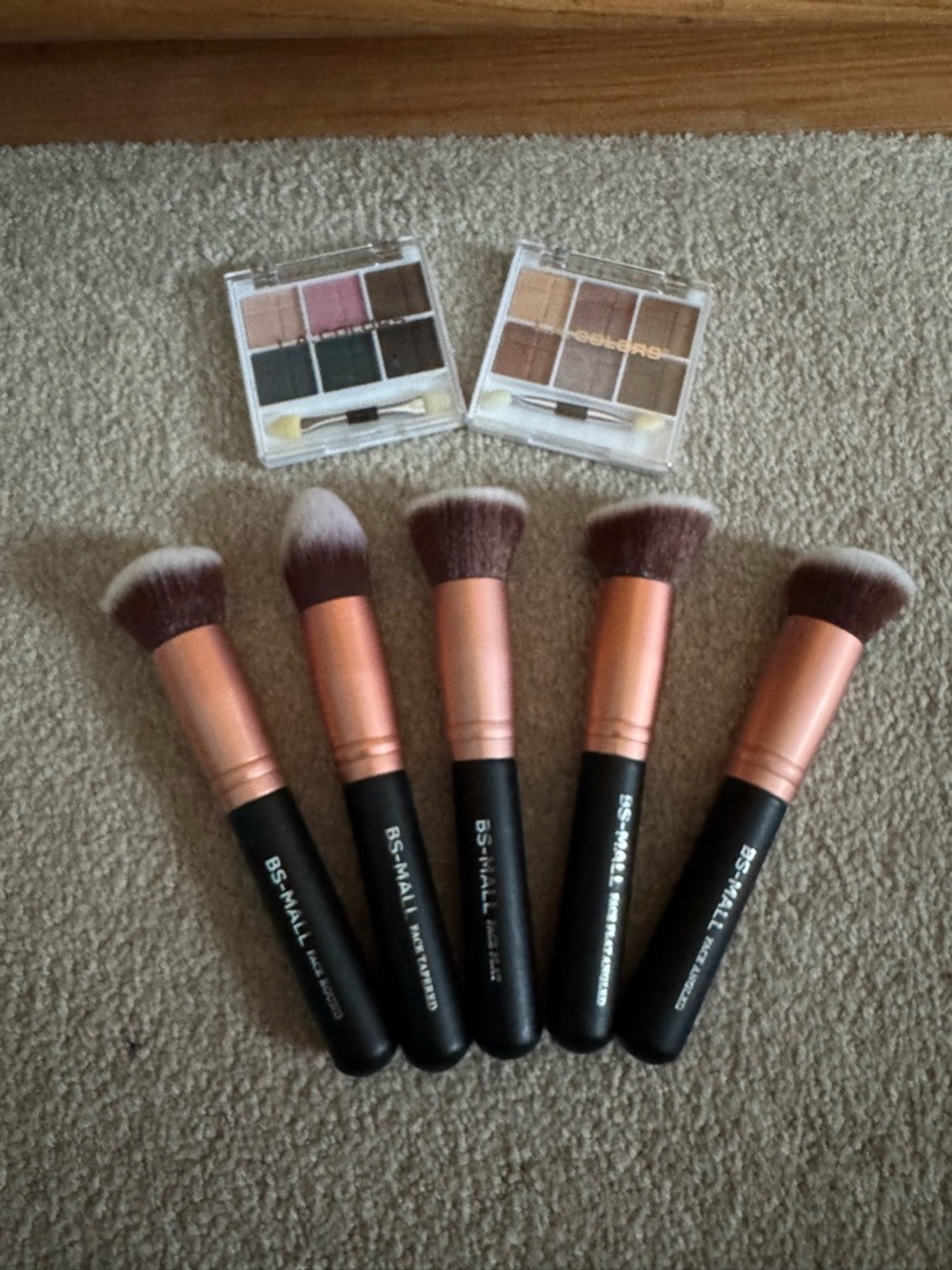 Rose Gold B5-Mall Makeup Brush Set with Neutral La Colors Eyeshadow Palette